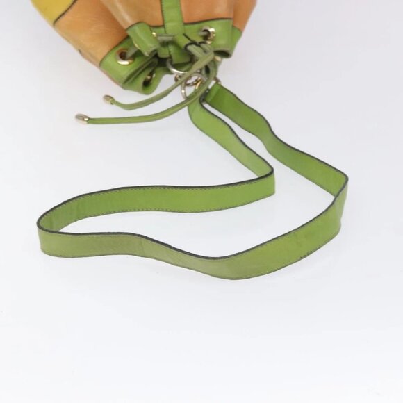 CELINE Shoulder Bag Leather Green Auth 115918 - Picture 8 of 16